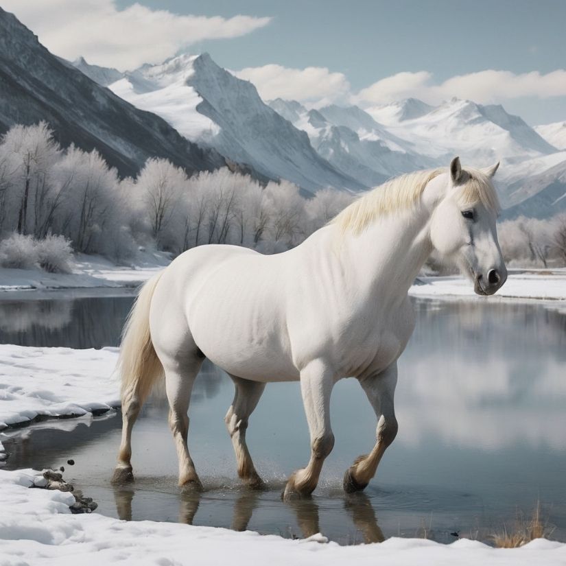 A White horse