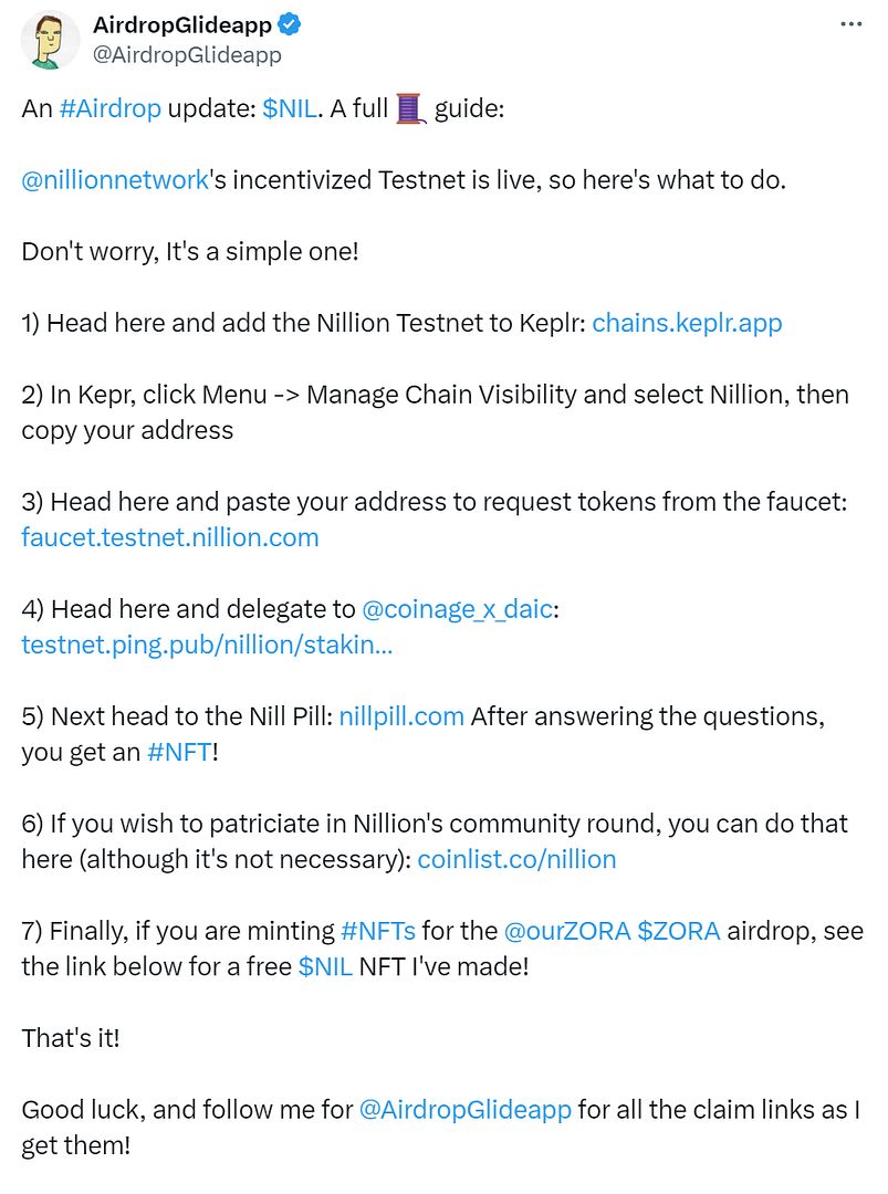 Nillion Testnet Guide Immortalised as an NFT