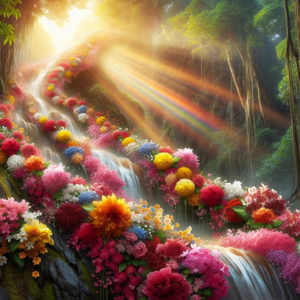 Flower waterfall