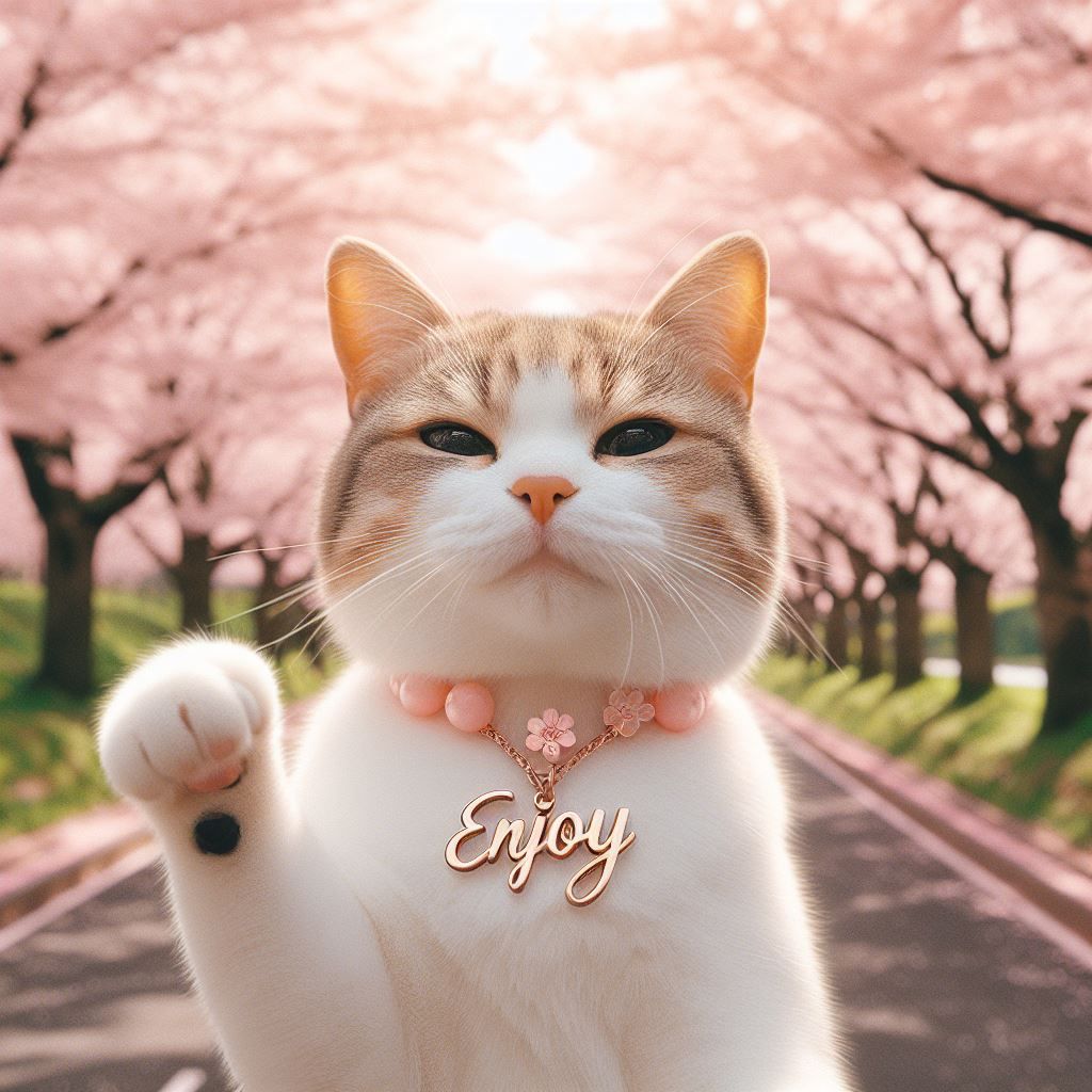 CHERRY BLOSSOM ENJOY CAT