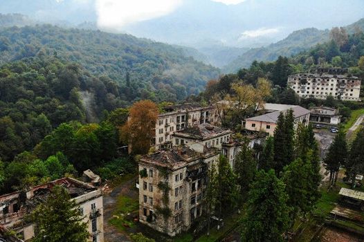 nature begins to eat abandoned houses