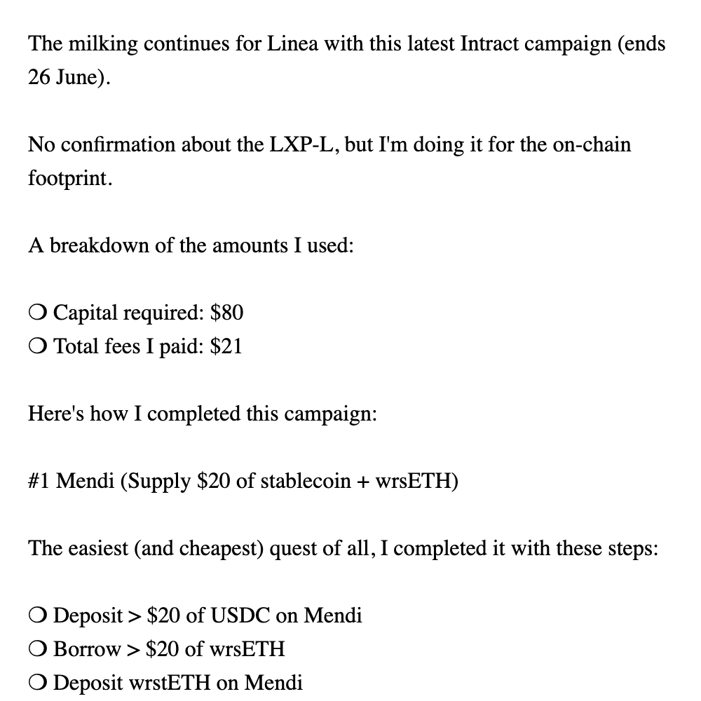 Another Linea milking campaign with $101 spent