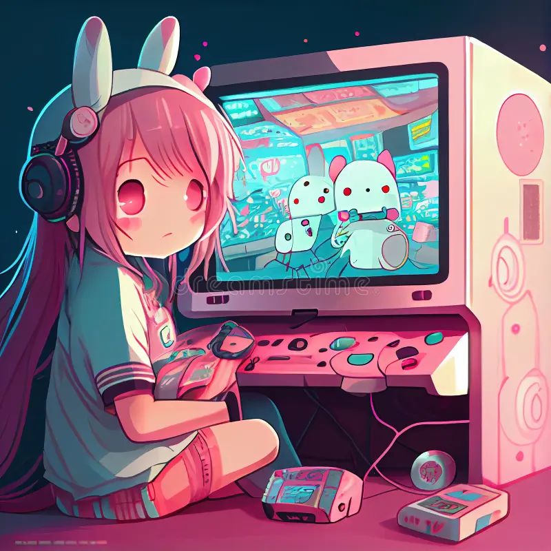 small girl gamer