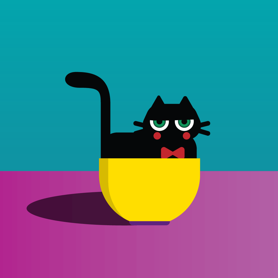 The cat in the cup