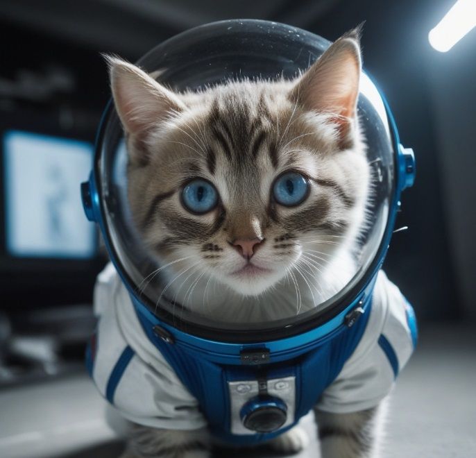 A kitten in space