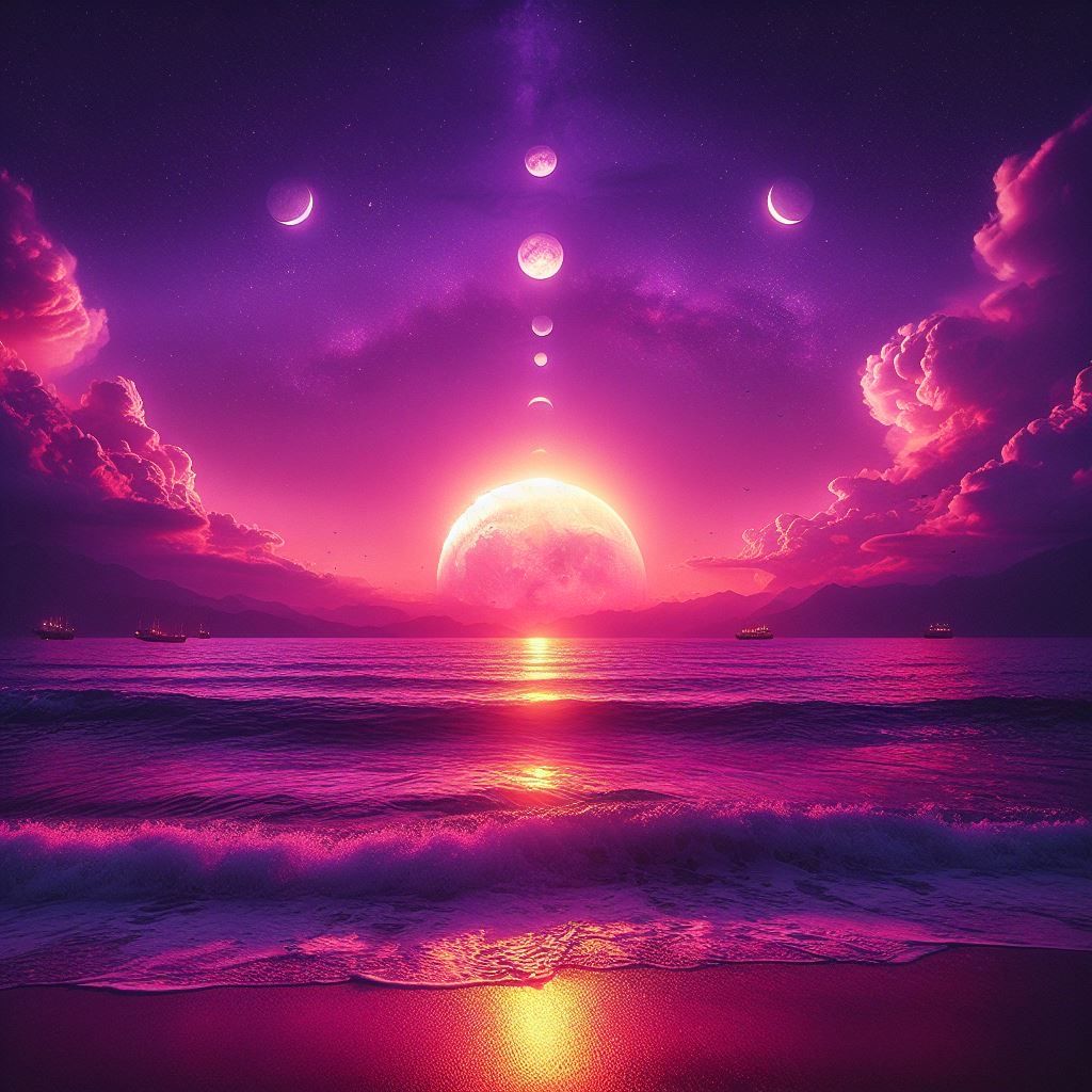 Rising sun, purple