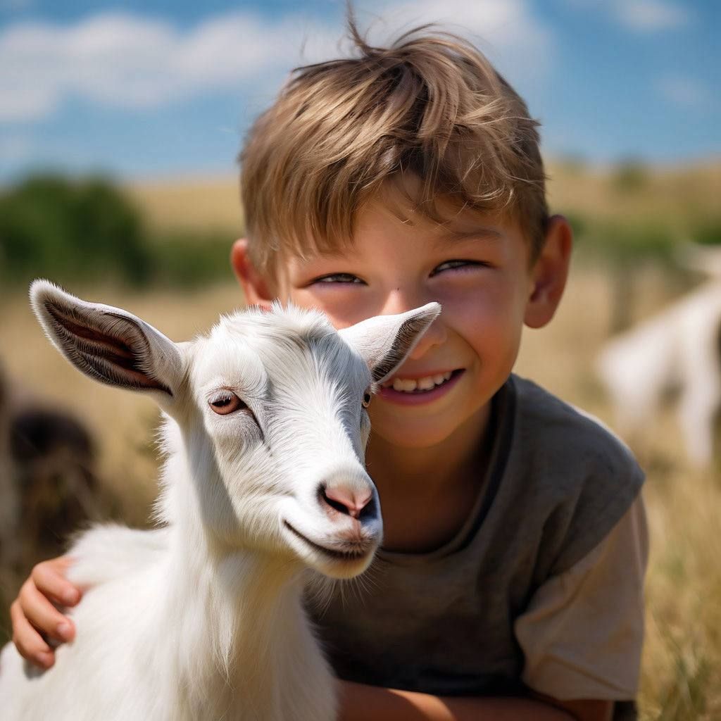 Boy with goat