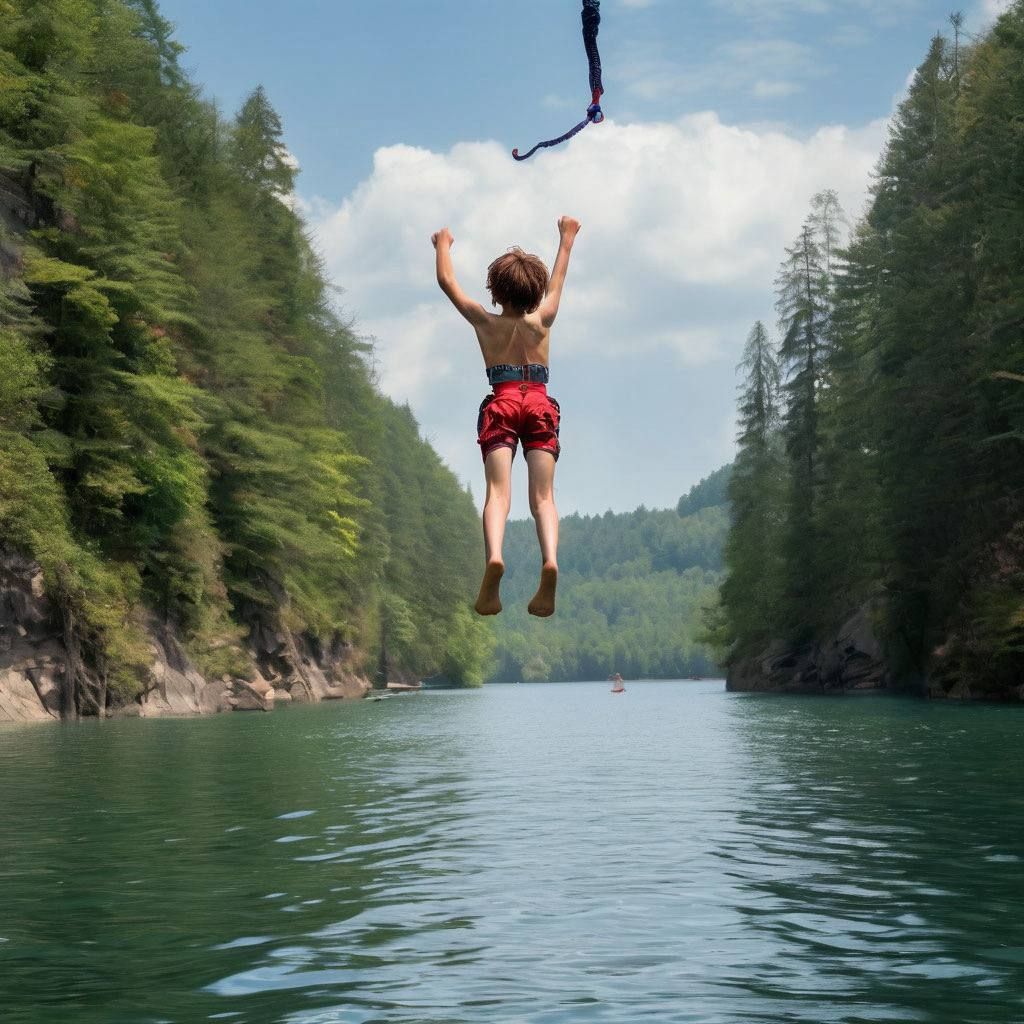 Boy on a bungee