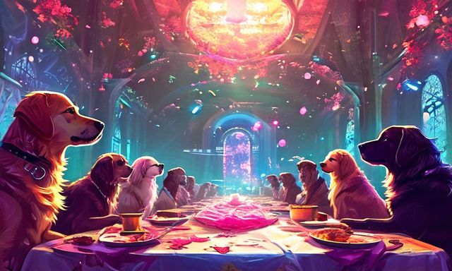 last-supper-parody-dogs-ham-supper-unreal-engine-greg-rutkowski-loish-rhads-beeple-makoto-sh