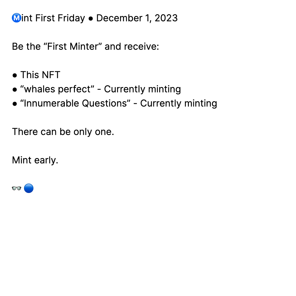 Ⓜ️int First Friday ● December 1, 2023