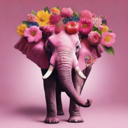 an Elephant with flowers 2