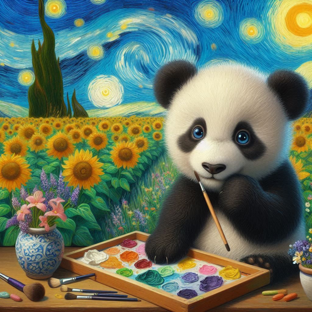 Painter Baby Panda