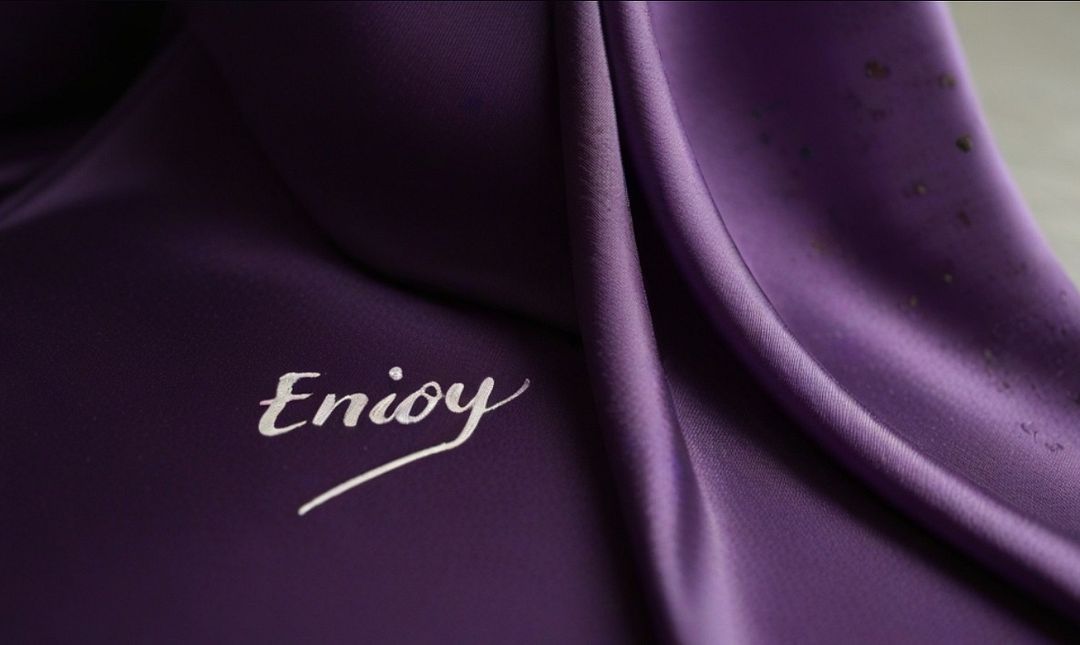 "ENJOY" ON THE SILK WITH COLOR OF DEGEN