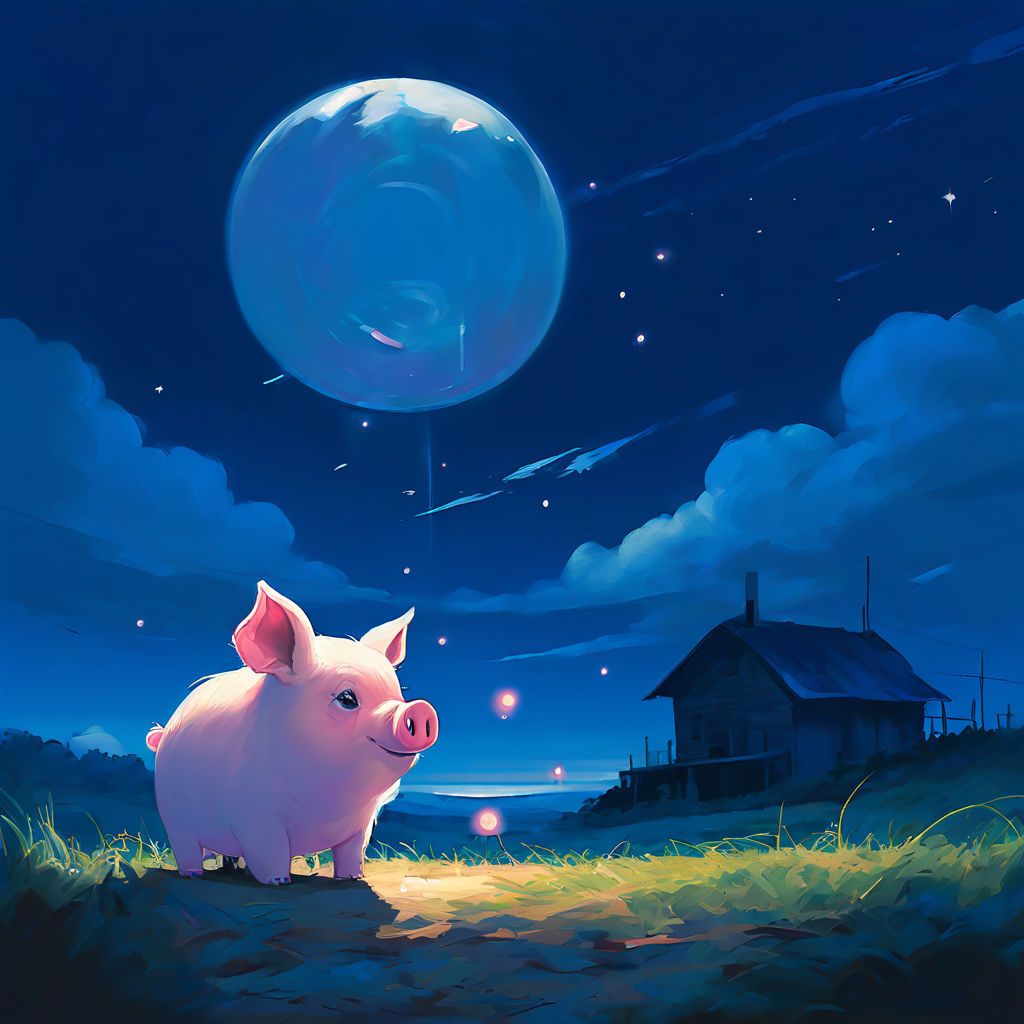 pig with blue moon