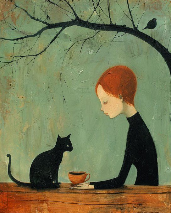 The lady and the cat