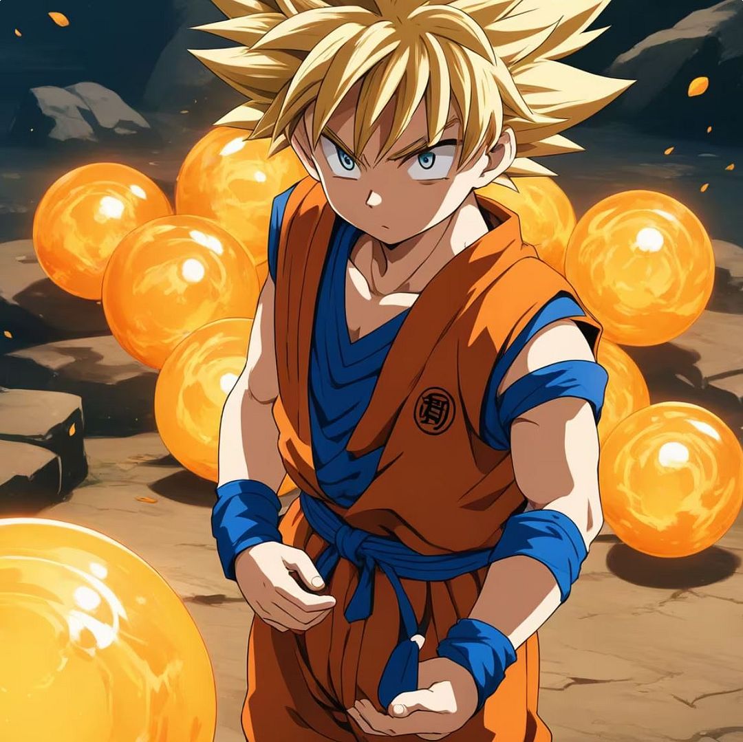 Young Son collecting dragon balls