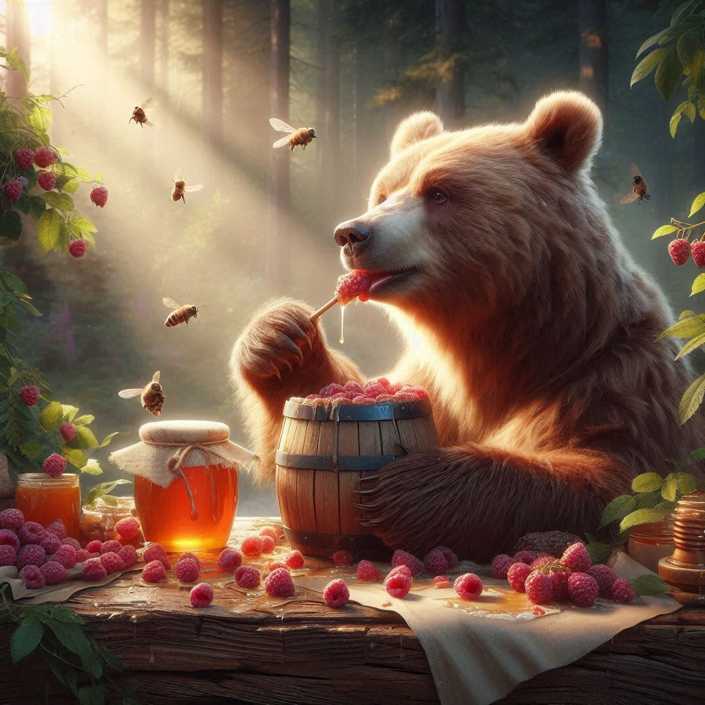 Bear and raspberry1