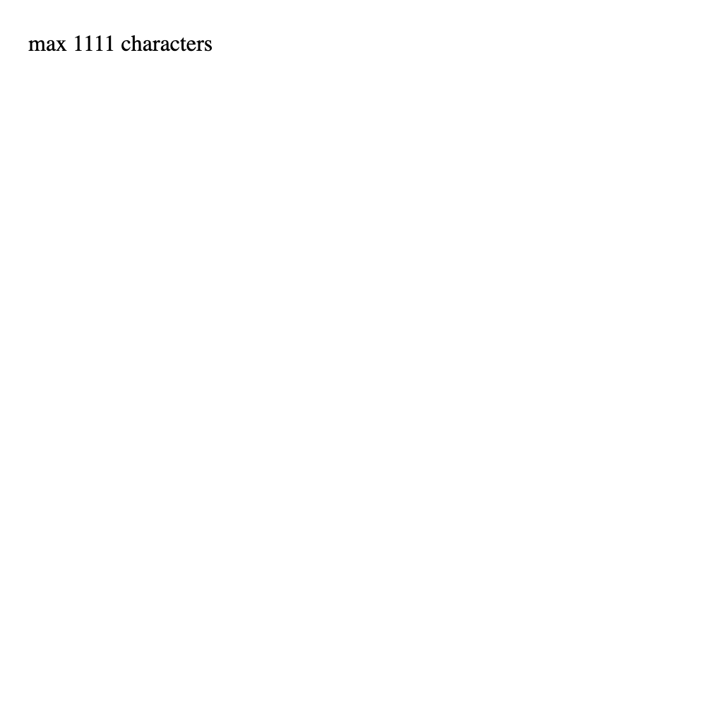 max 1111 characters