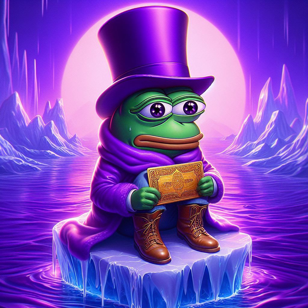 Icy Degen Pepe in the Open Ocean  / farcaster