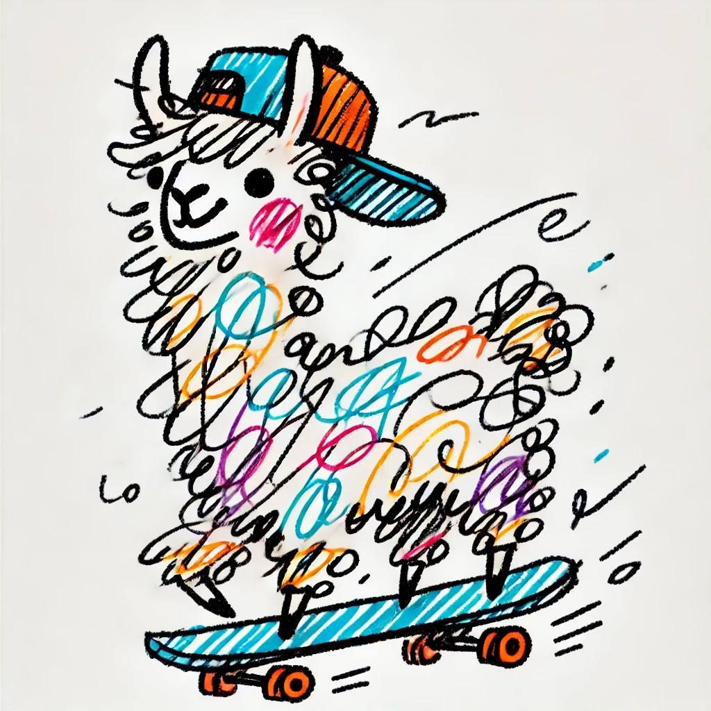 Skateboarding Llama: Fast Fur