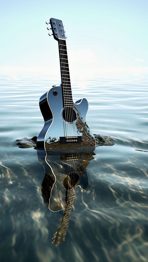 Guitar in the water