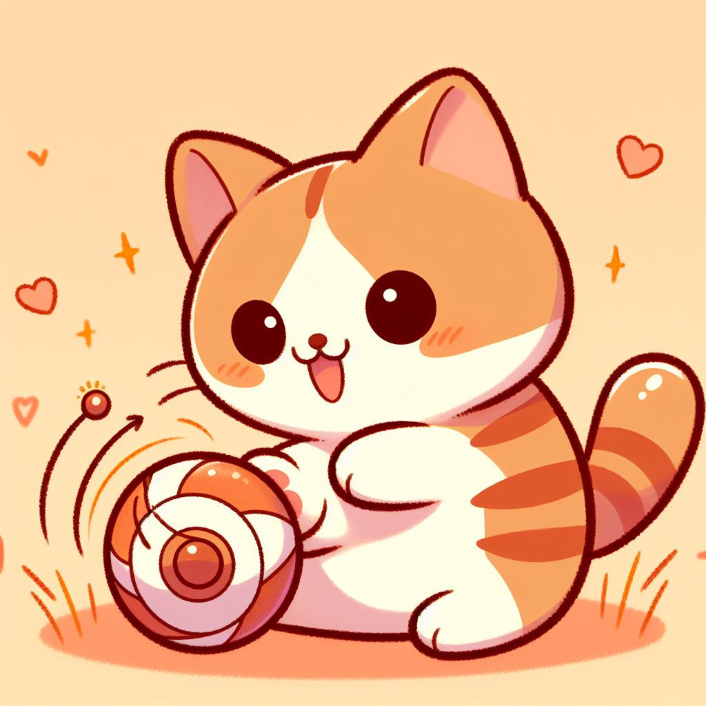 Enjoy cat with ball