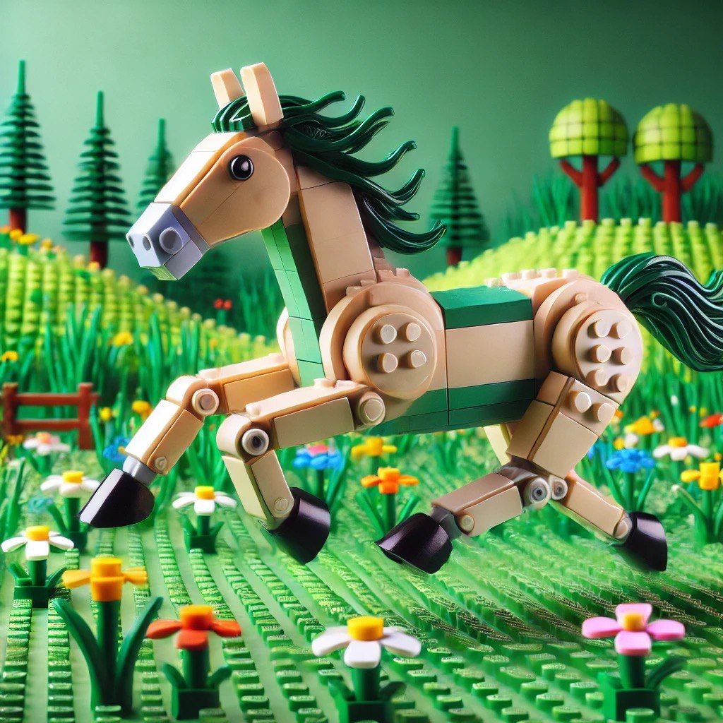 lego horse green