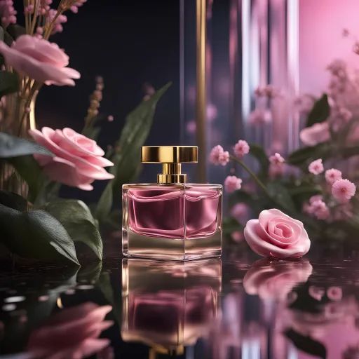 Pink, rose-scented perfume