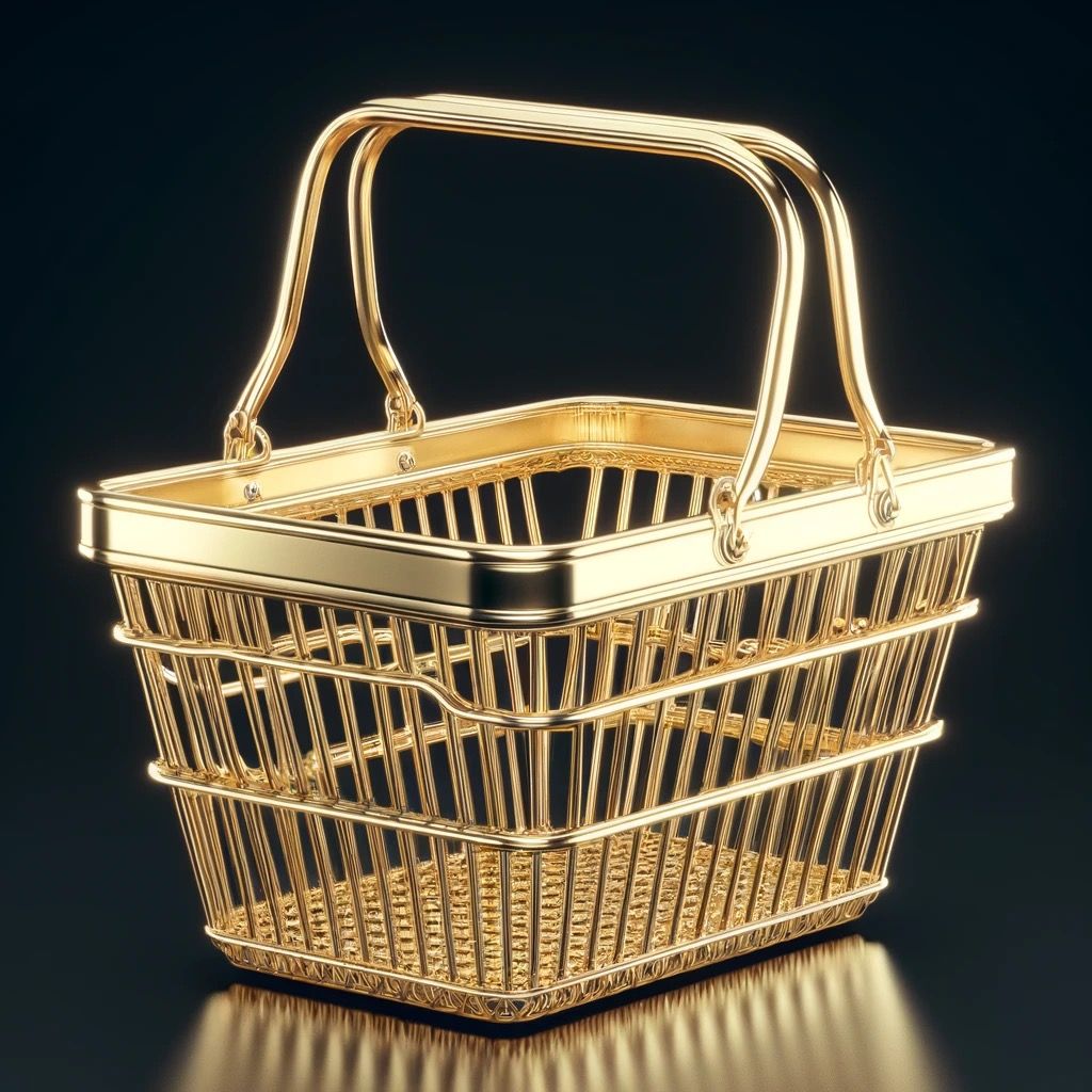 GOLD SHOPPING BASKET