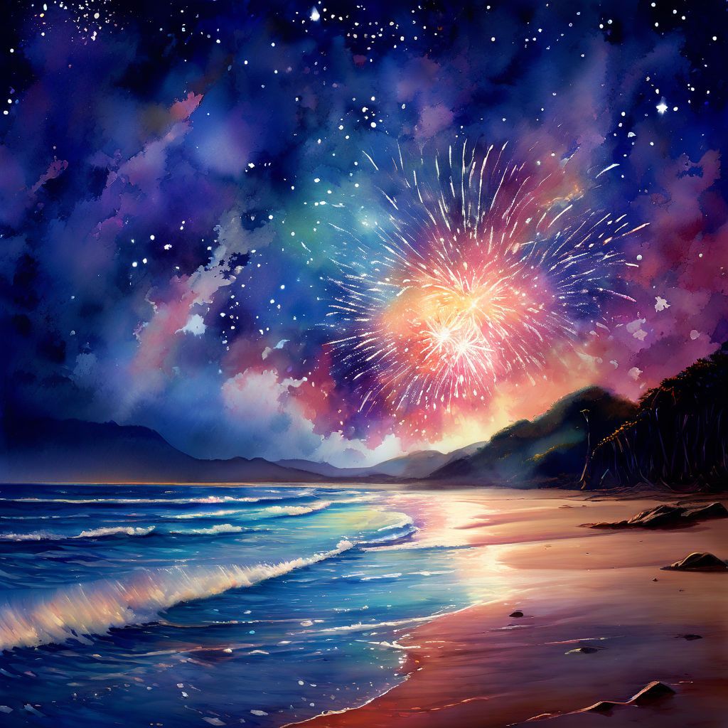 Beach and Firework