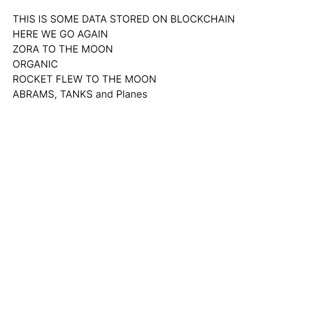 THIS IS SOME DATA STORED ON BLOCKCHAIN