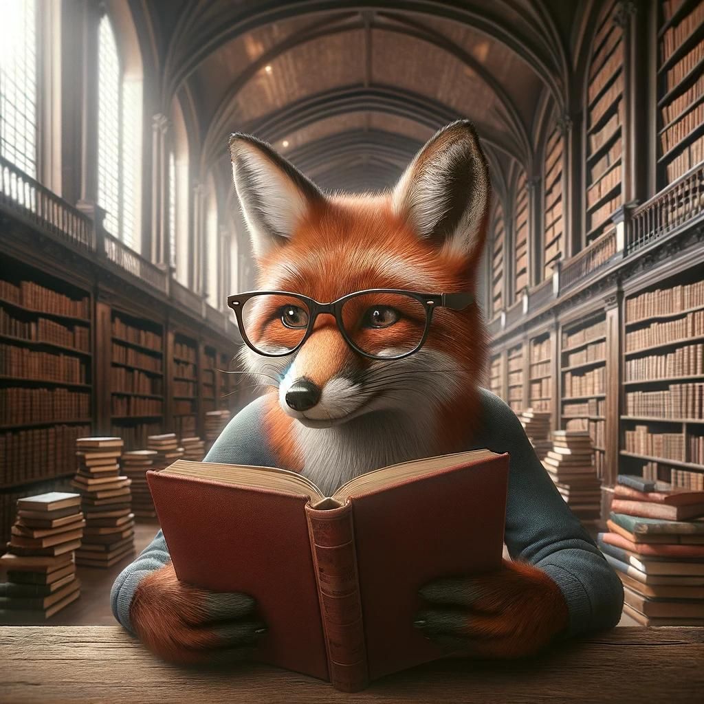 A_realistic_photo_of_a_red_fox_wearing_glasses,_re