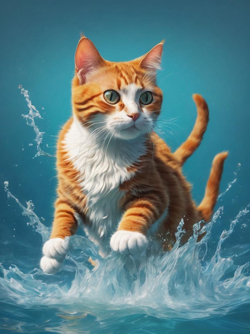 A CAT THAT'S NOT AFRAID OF WATER?