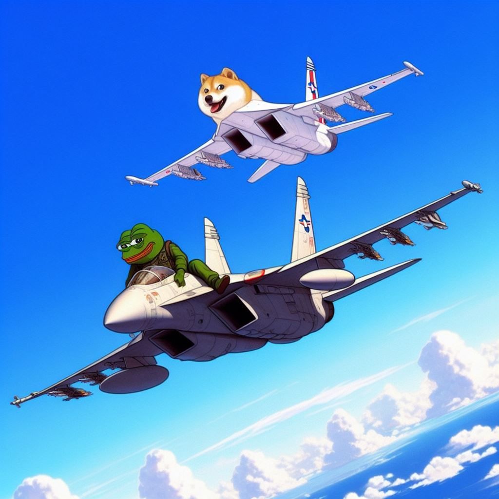 hahahaha doge pepe airplane