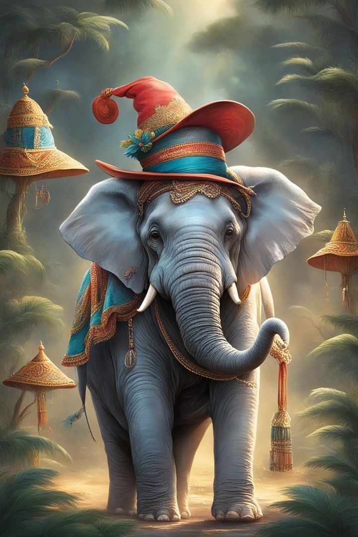 Elephant with hat