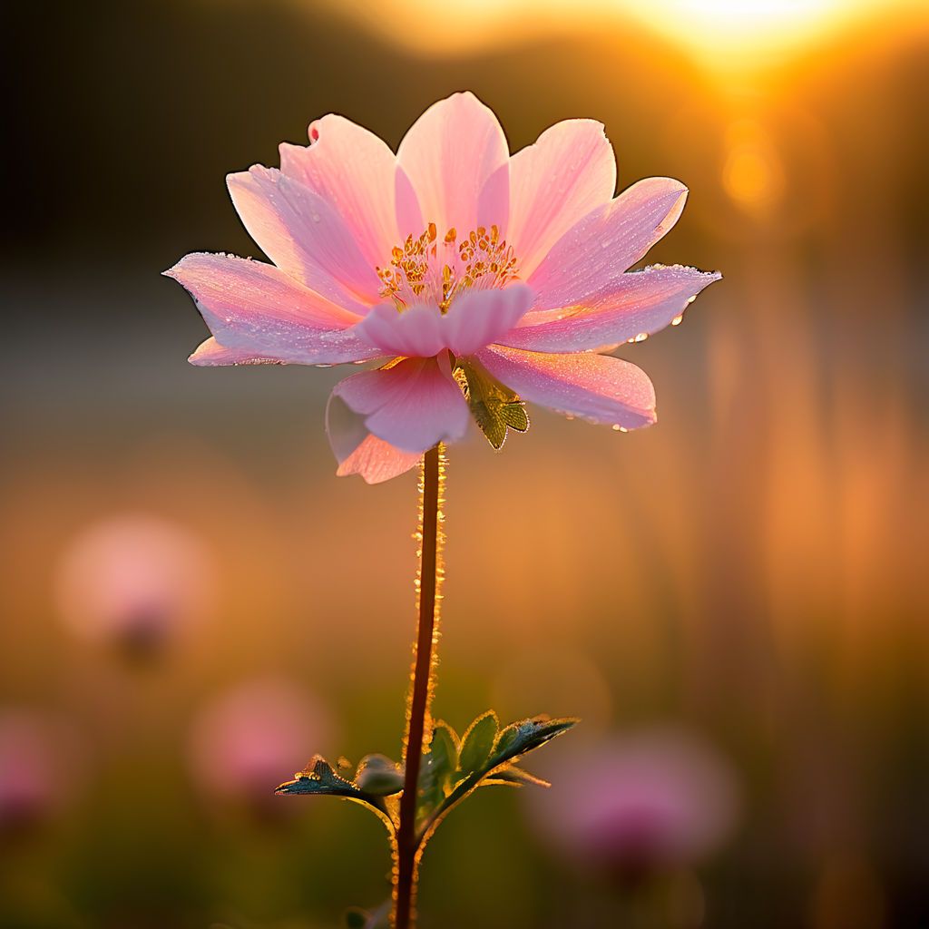 Flowers in the morning sunlight