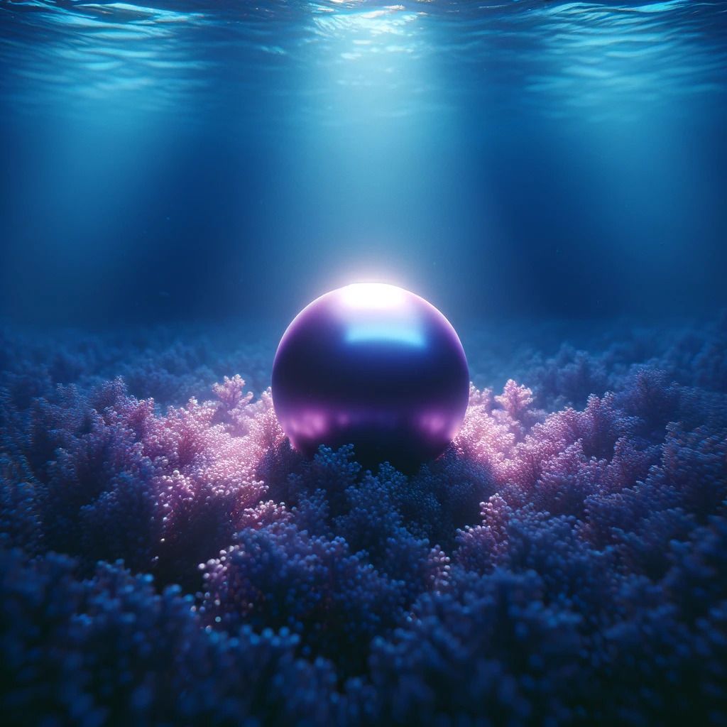 puple perl in the sea