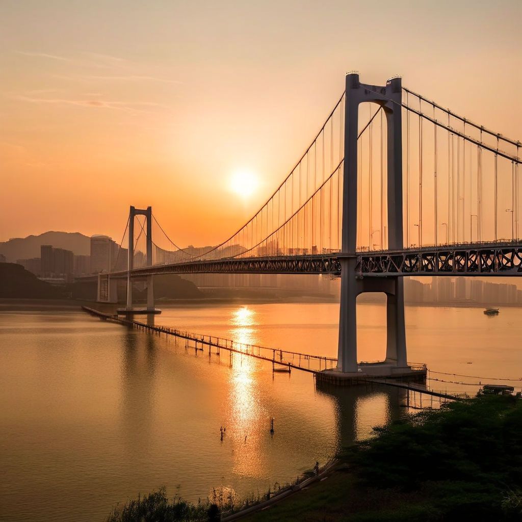 Sunset over the bridge