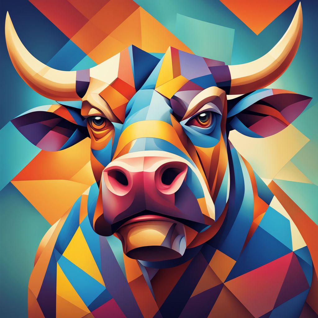 Bull from cubism-inspired