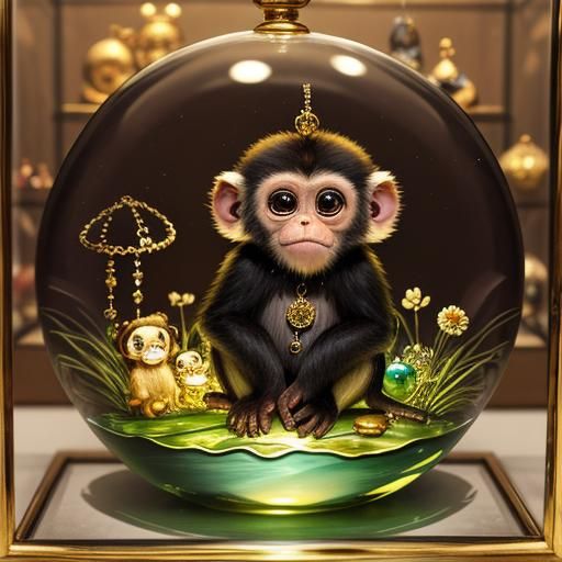 Trapped ludomaniac monkey