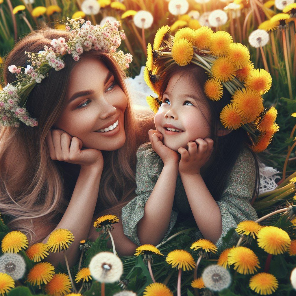 Love in a dandelions field