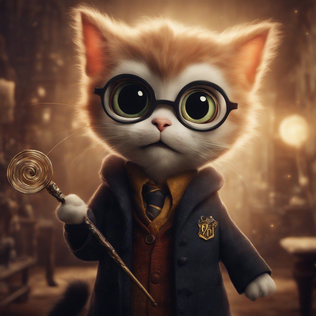 Cute kitten harry potter style