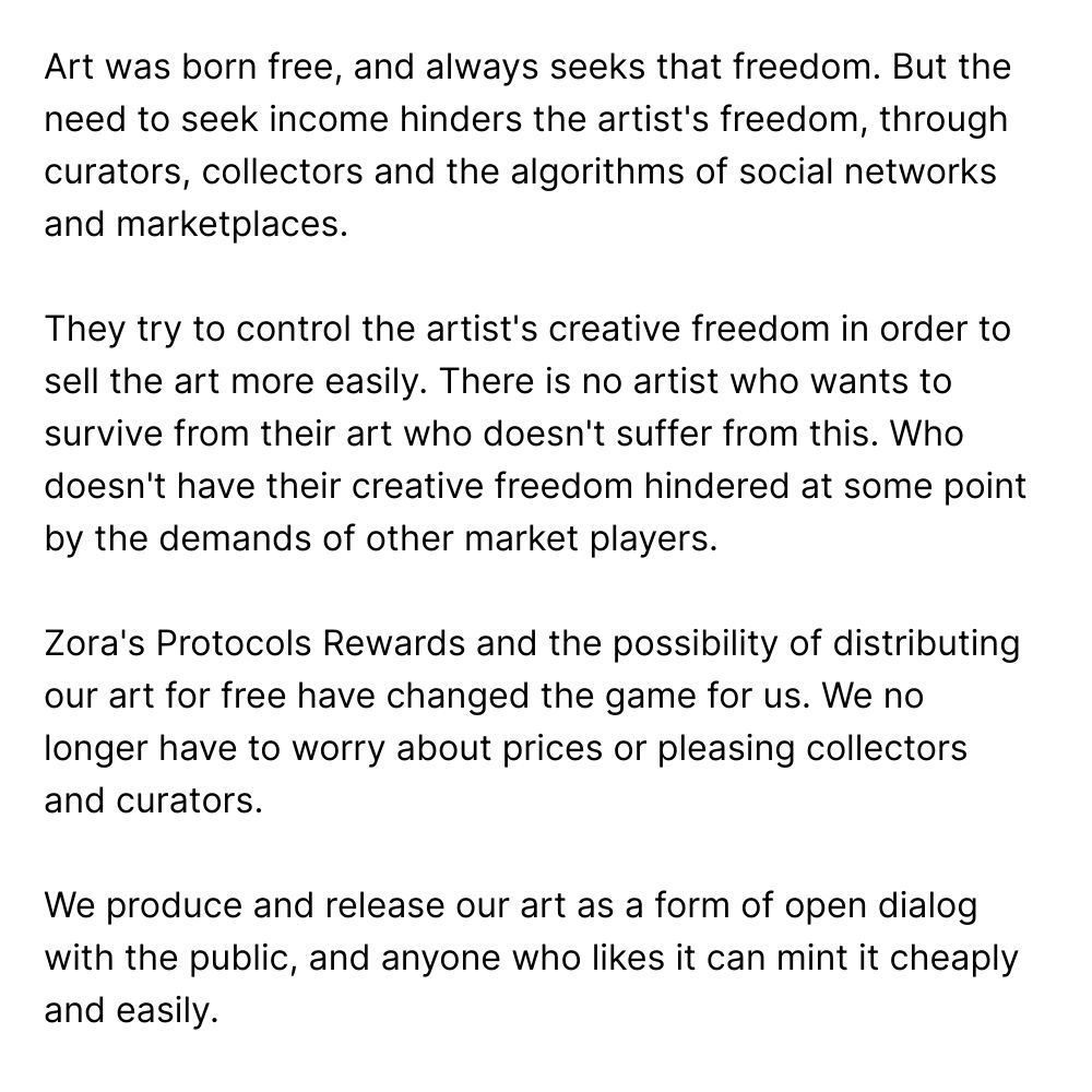 Art was born free, and always seeks that freedom