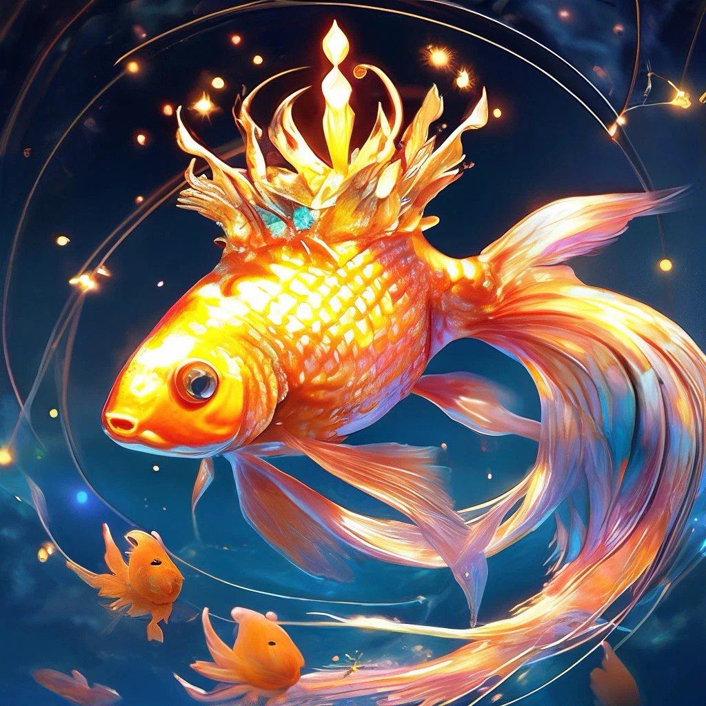 Goldfish with crown