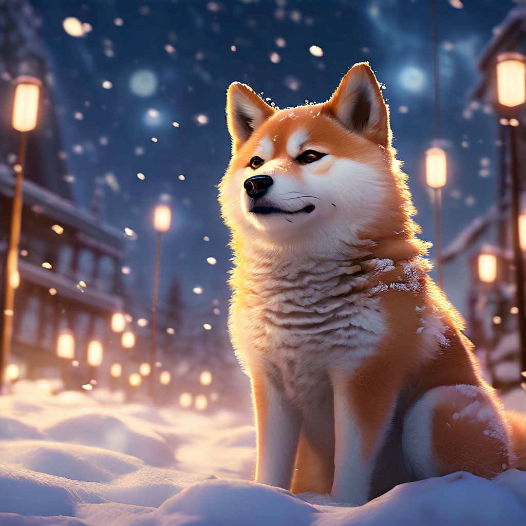 Snow shiba