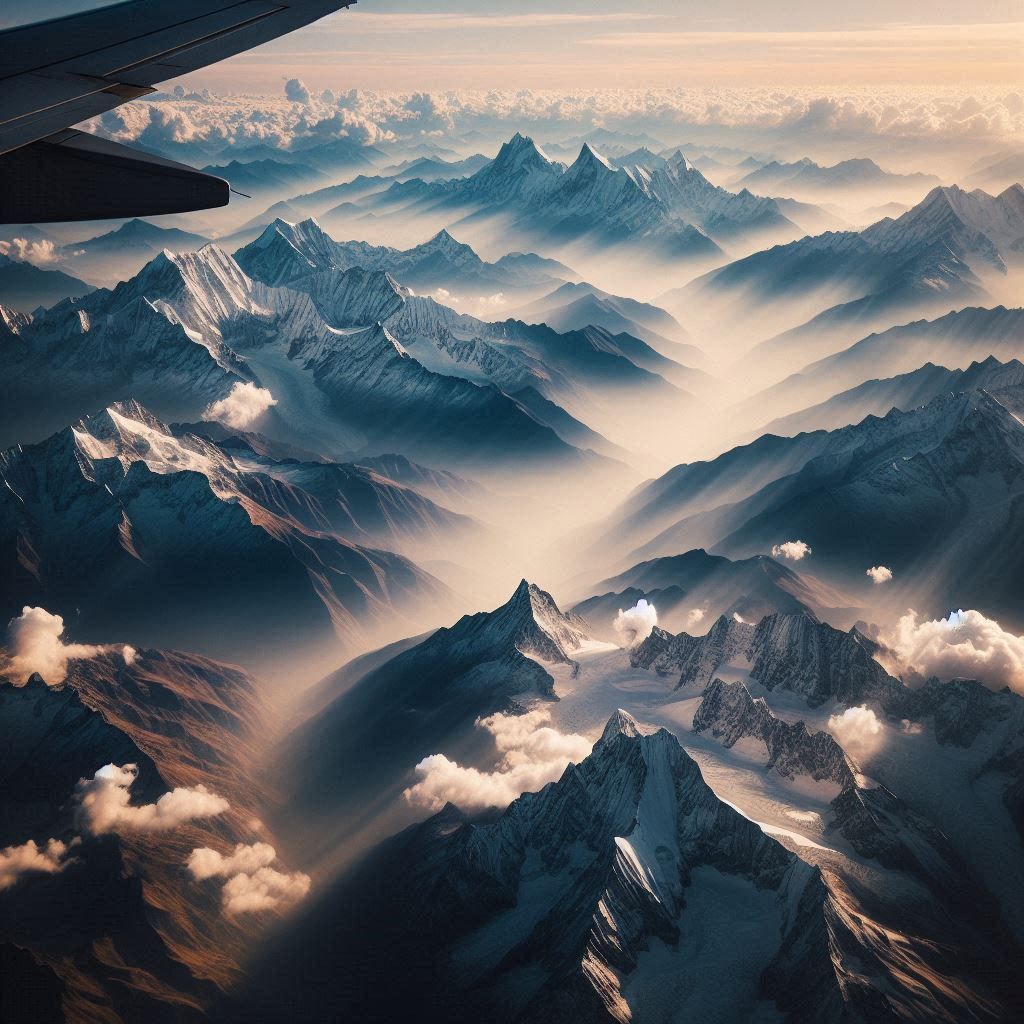 MOUNTAINS FROM AIRPLANE