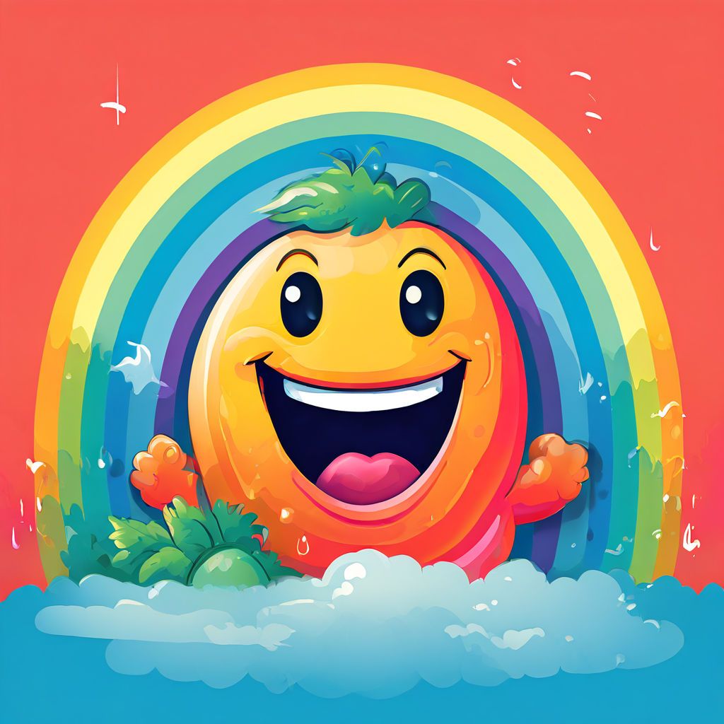 illustrate rainbow and happy smile