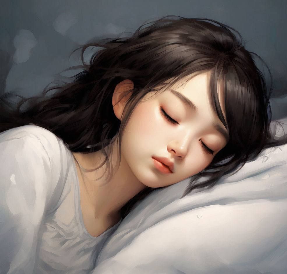 The sleeping girl