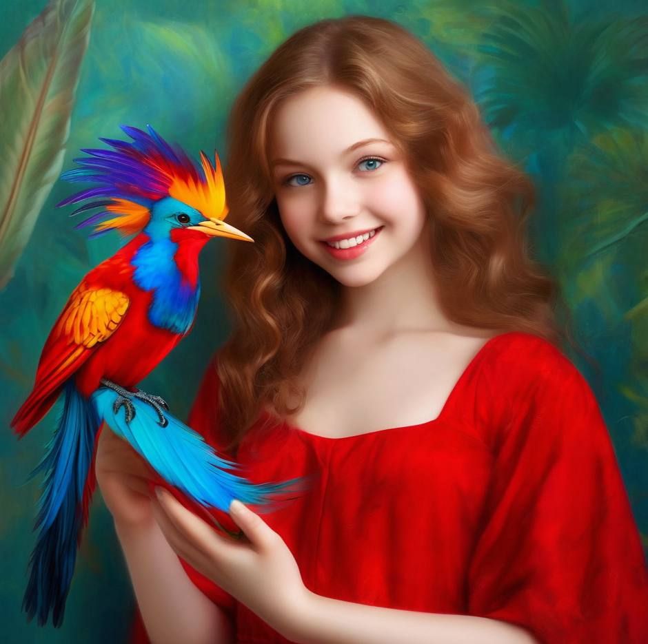 Girl with bird