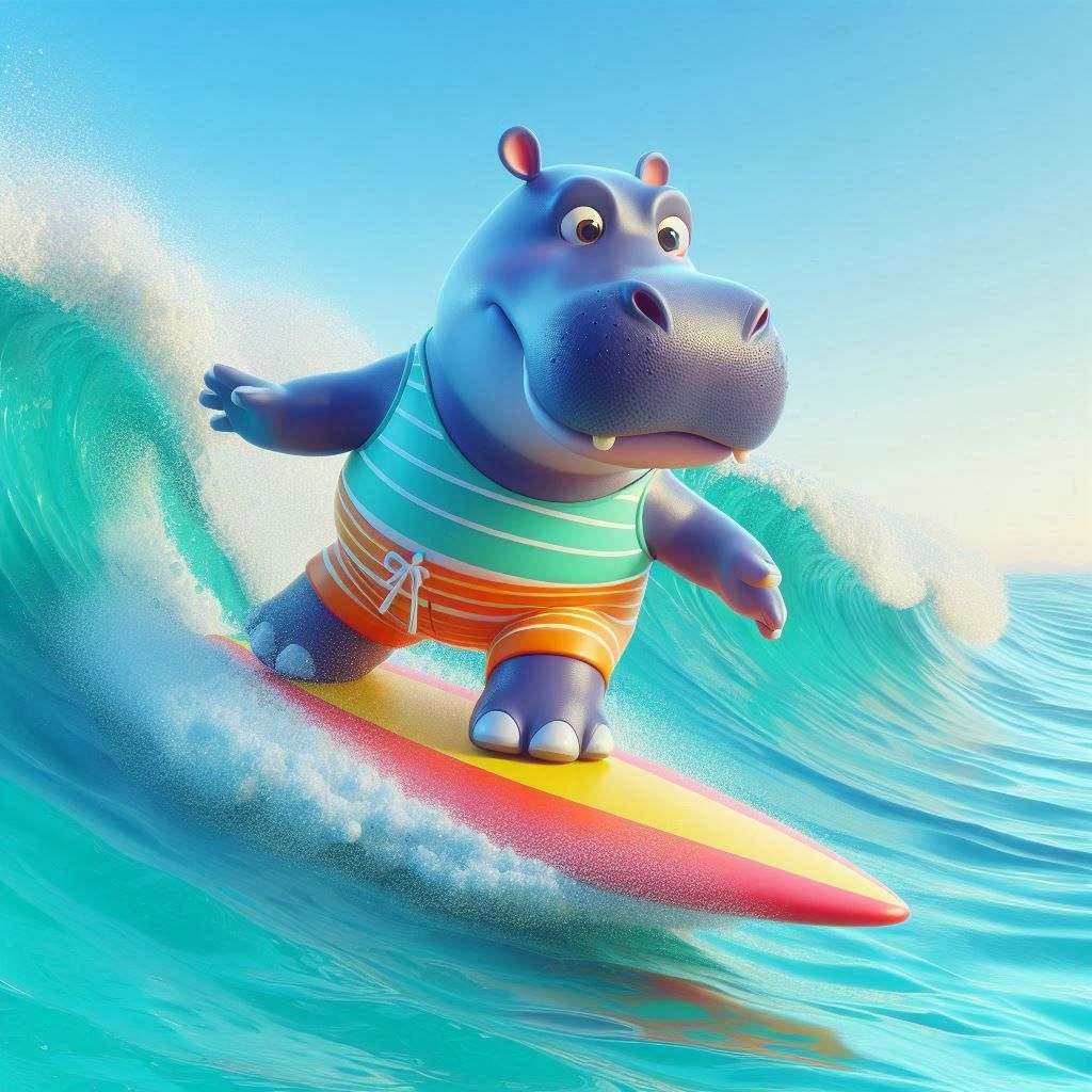 Hippo surfing !!!